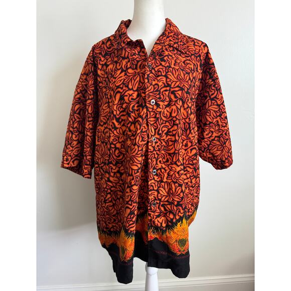 Y2K "No Boundaries" Flame Lotus Festival Shirt - Picture 2 of 4